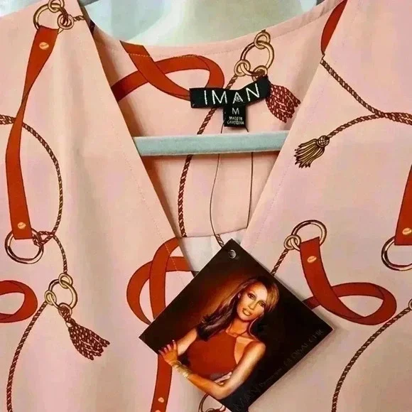 IMAN GLOBAL CHIC ROSE WRAP SHIRT  S5.27.5.12 - Picture 2 of 3